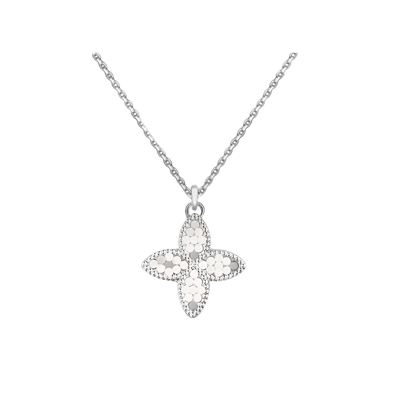 Van Cleef & Arpels Gold and Silver Flower Pendant Necklaces